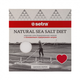 Setra Соль морская пищевая с пониженным содержанием натрия 500гр