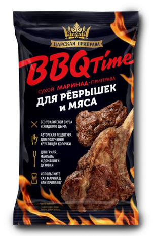 Маринад Приправа BBQ Time Для ребрышек и мяса 30гр фольг упак Царская Приправа
