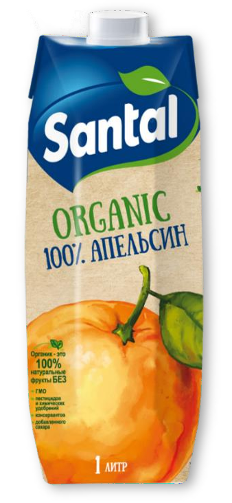 Сок Organic Апельсин 1л Тетрапризма SANTAL