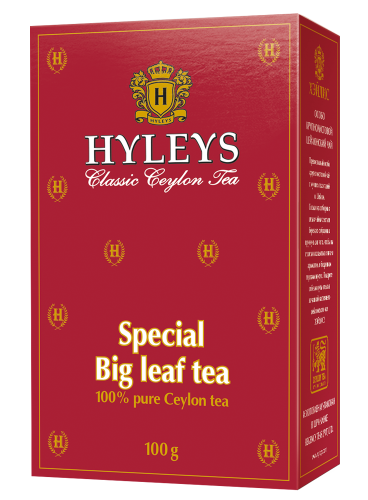 Чай черный Английский Аристократический крупно листовой 100гр картон упак Hyleys