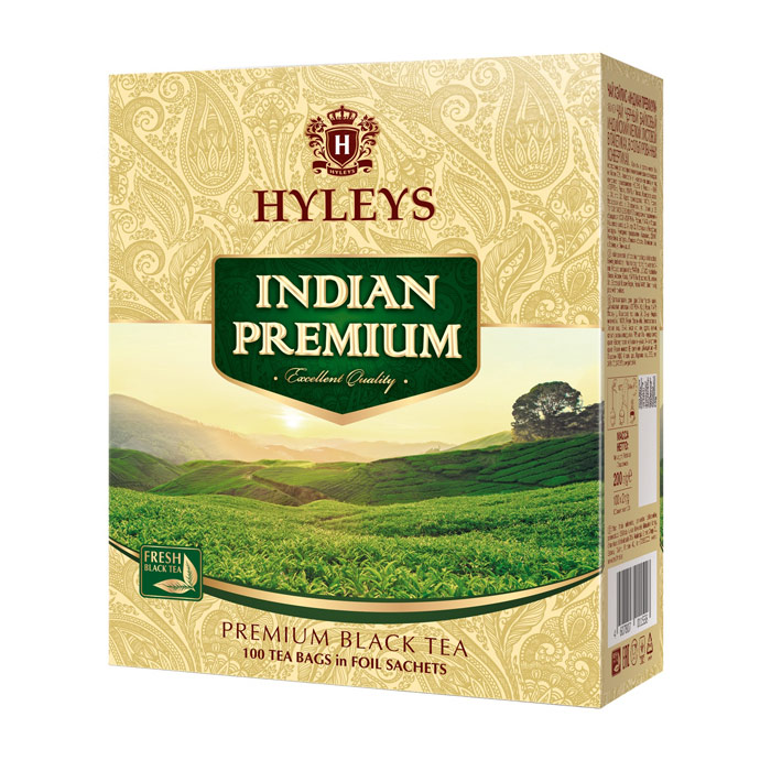 Чай черный Индиан Премиум 100пак картон упак Hyleys