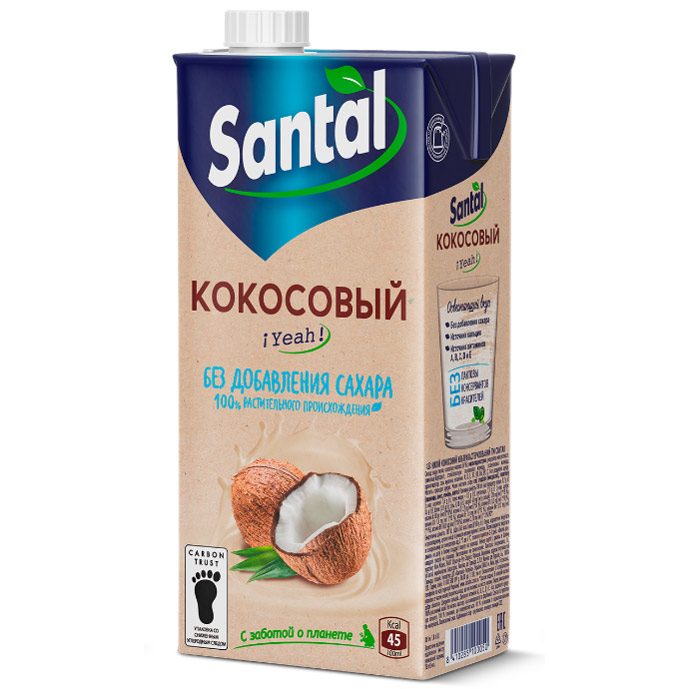 Напиток растительный Кокос 1л тетрабрик слим SANTAL