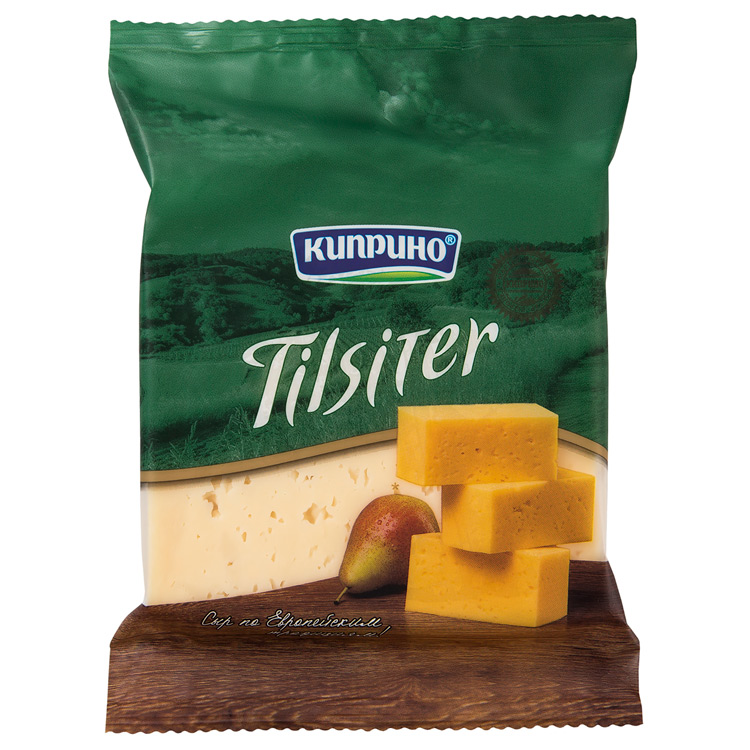 Сыр Тильзитер флоупак 50% 250гр ТМ Киприно